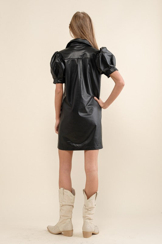 Iris Faux Leather Dress