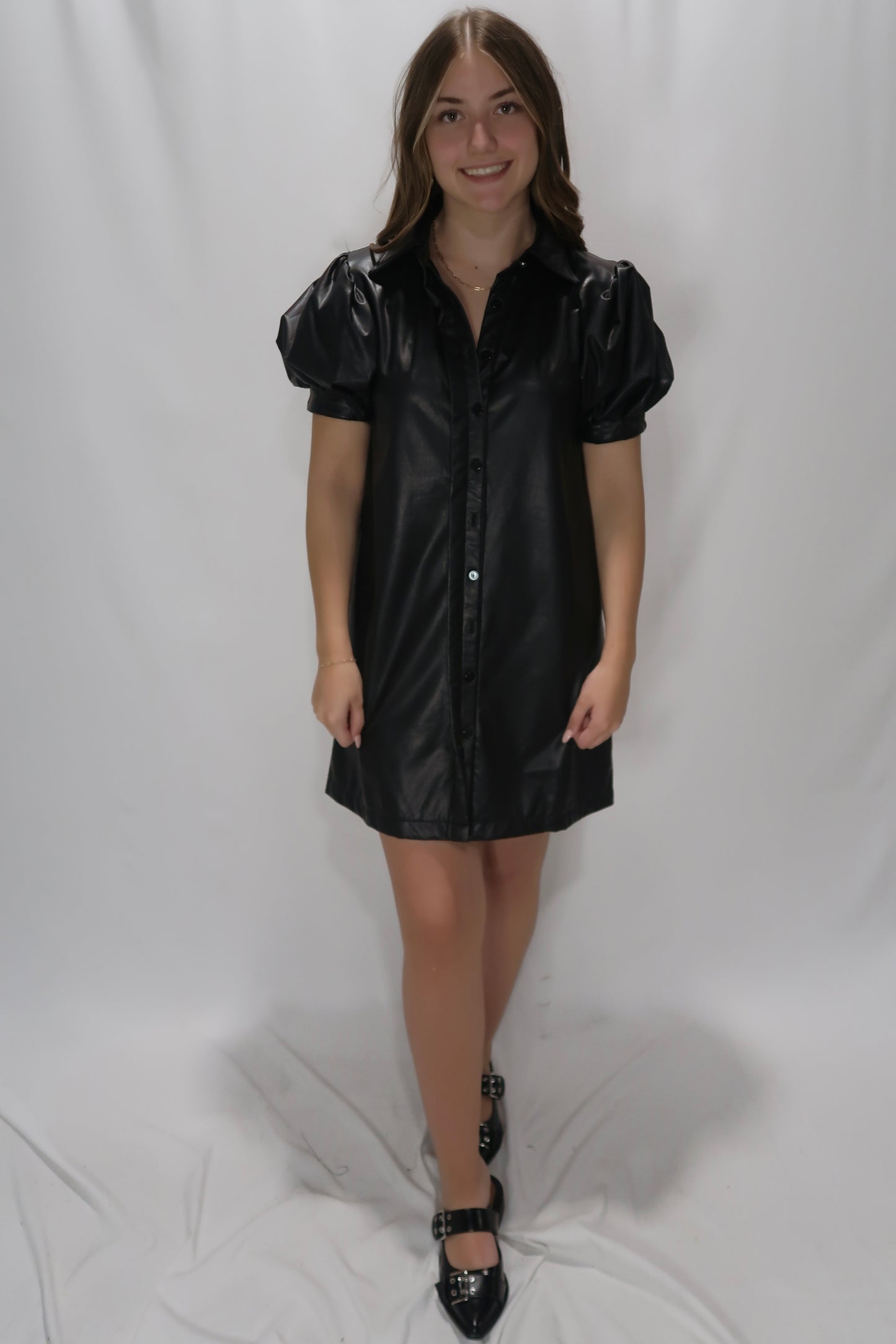 Iris Faux Leather Dress
