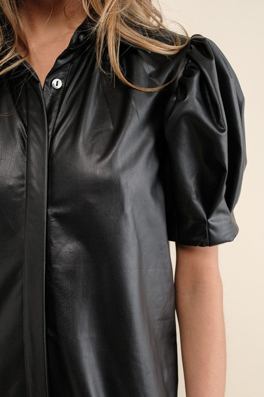 Iris Faux Leather Dress