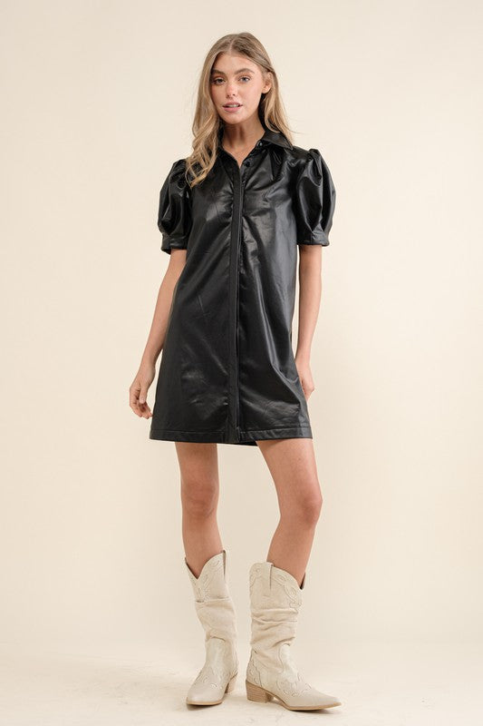Iris Faux Leather Dress