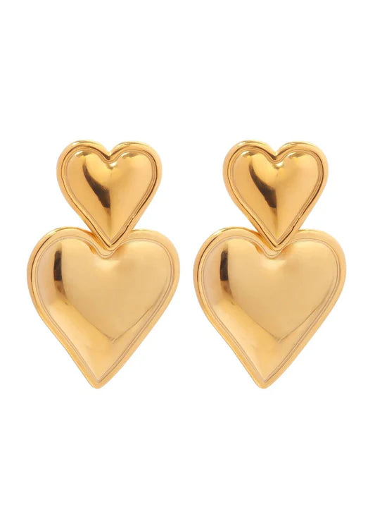 Serena Gold Heart Studs