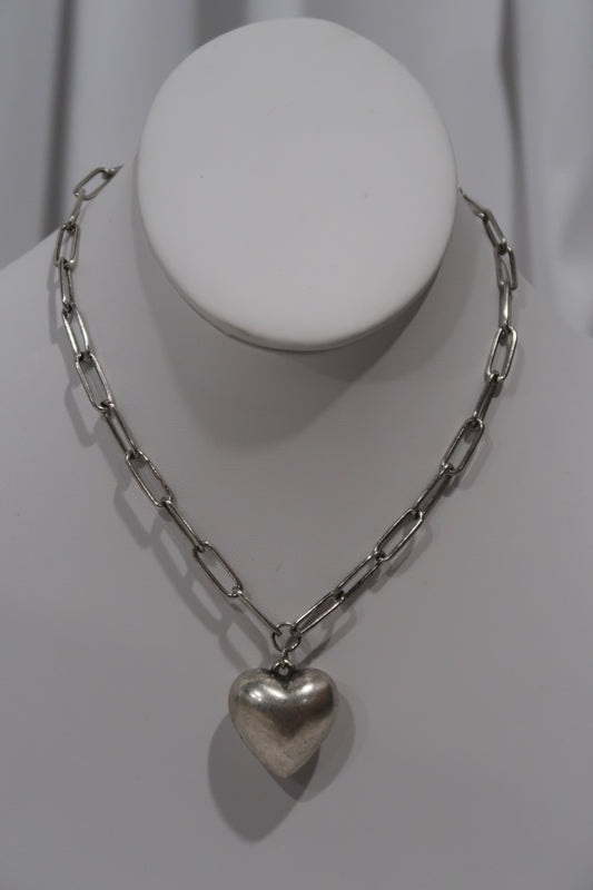 Paper Clip Heart Necklace
