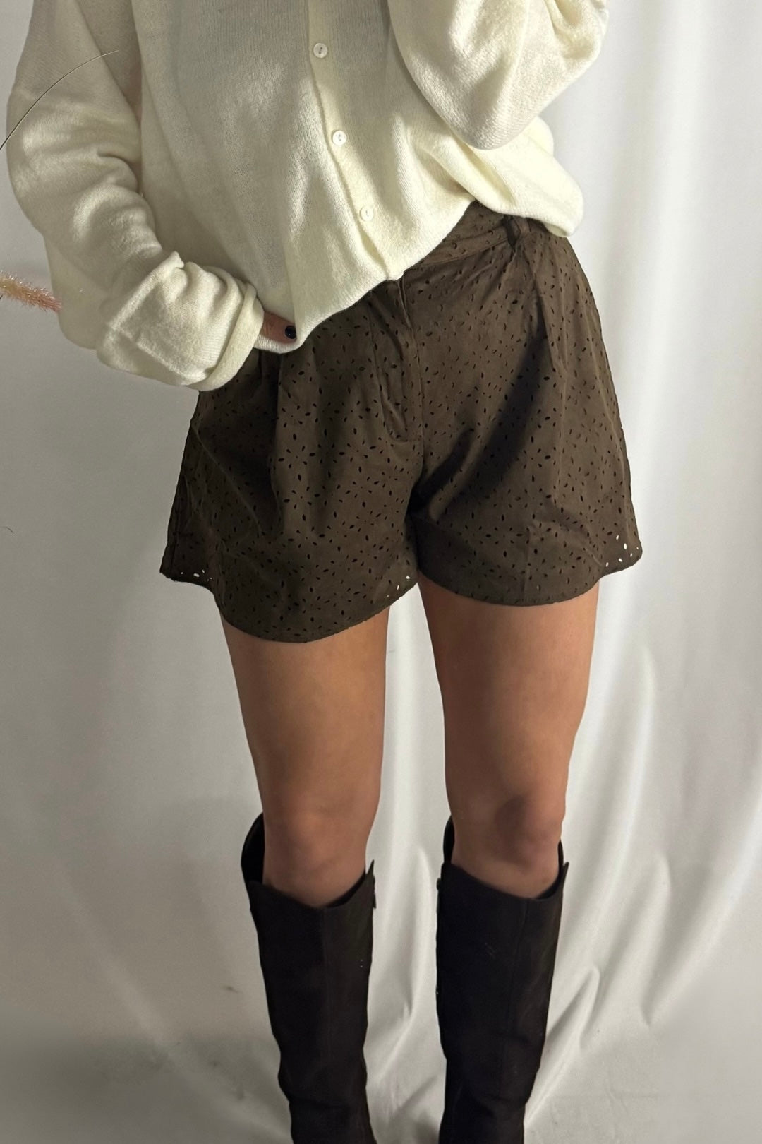 Esme Chocolate Suede Shorts