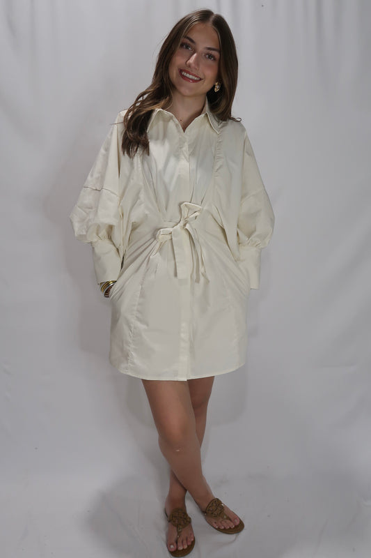 Eleanor Cinch Dress - Ecru