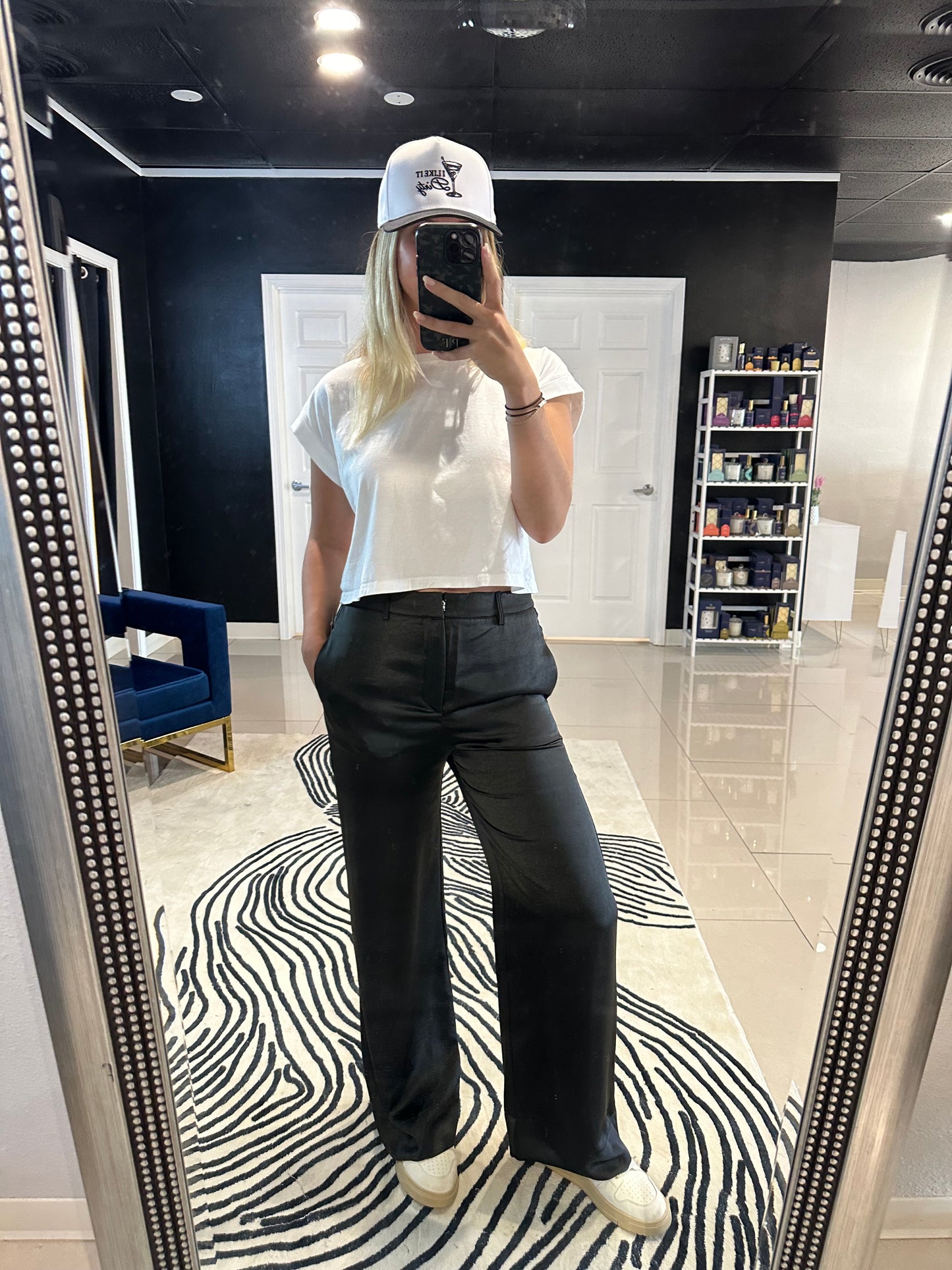 Satin Straight Leg Pant
